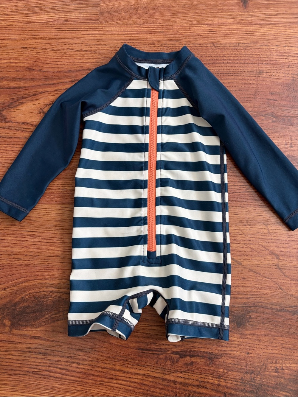 Tea Collection Navy Stripe Rash Guard Swimsuit 6-9 month